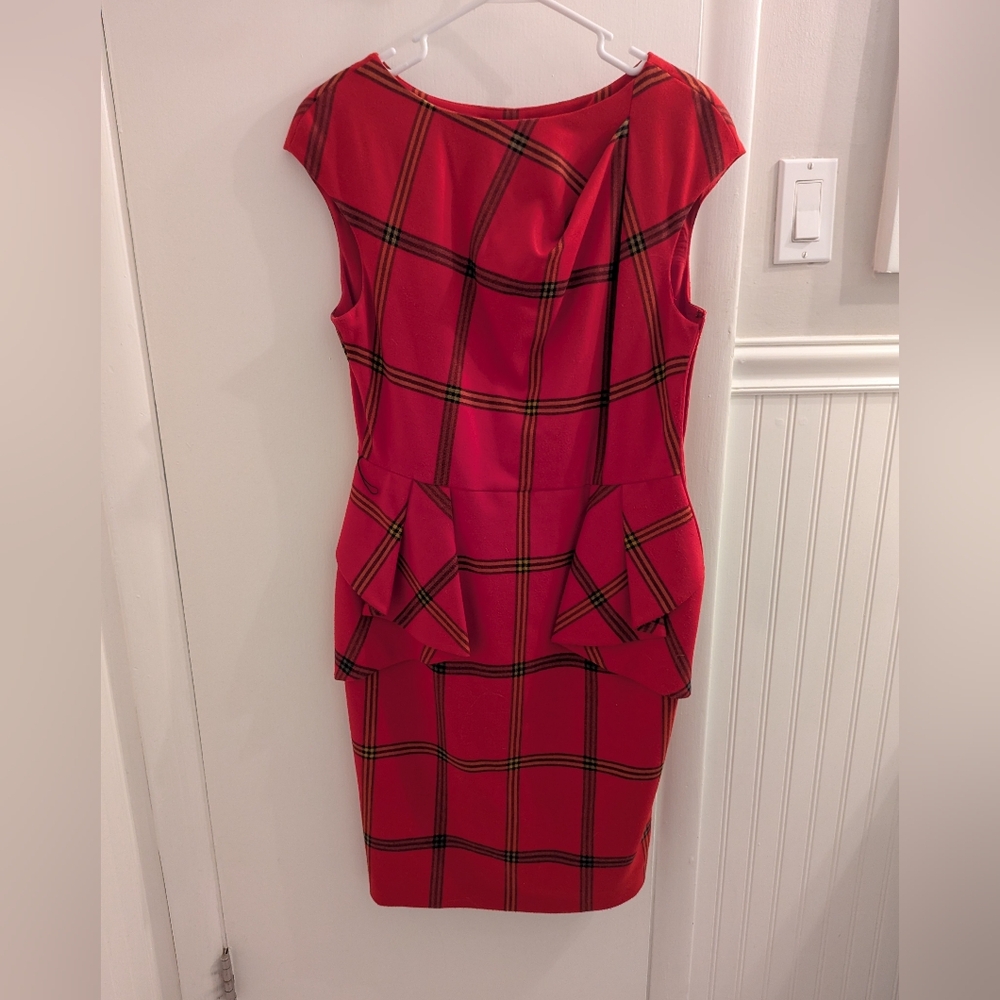 Karen Millen Red Plaid Sleeveless Dress